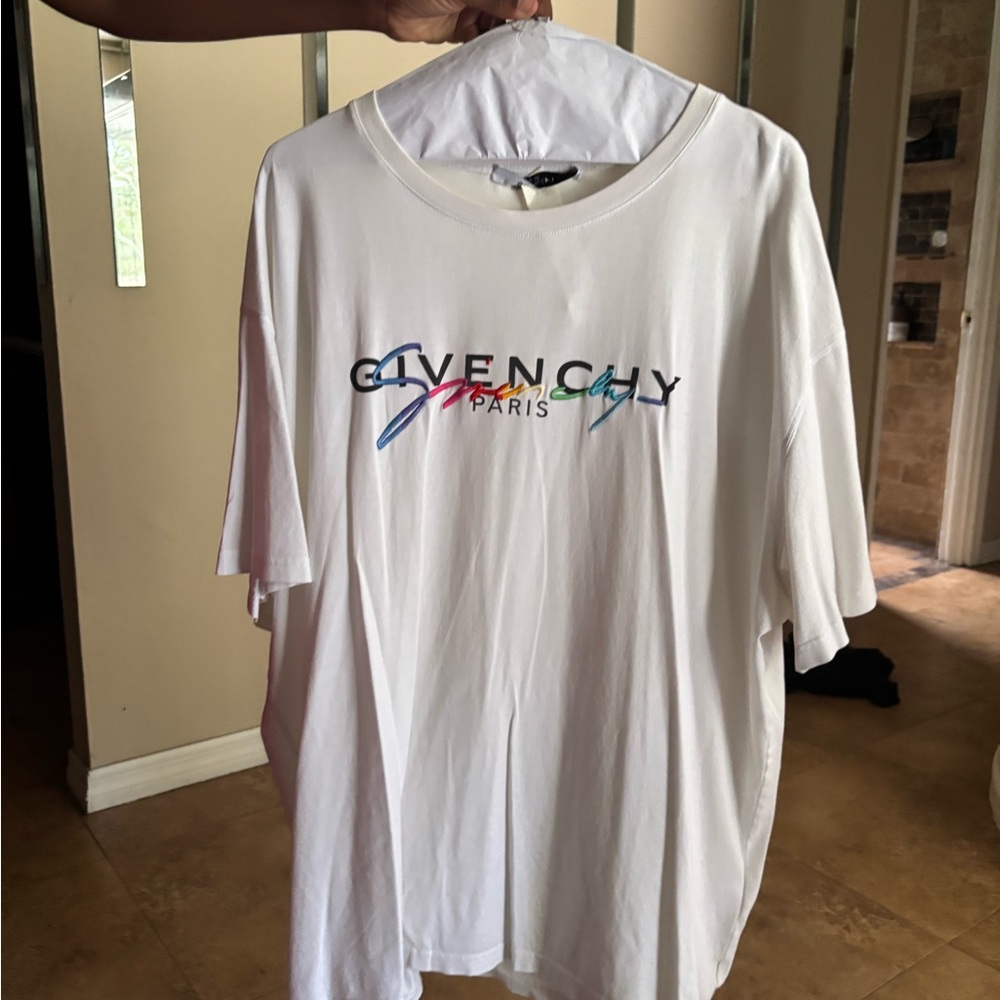Givenchy White Short Sleeve Tee with Logo